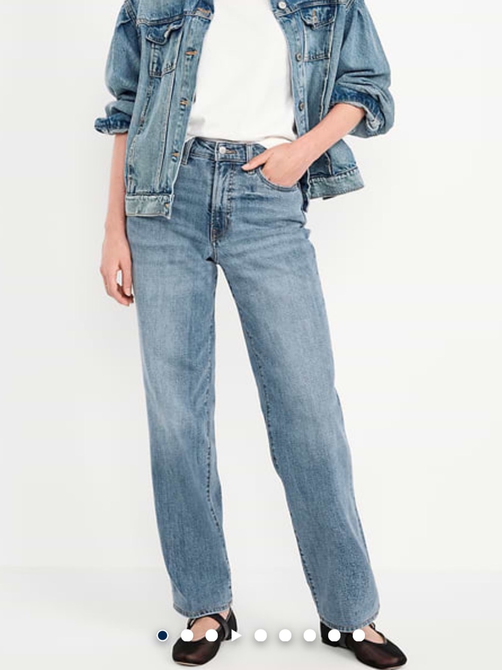 Old Navy Straight Leg Jeans - Medium Blue Wash